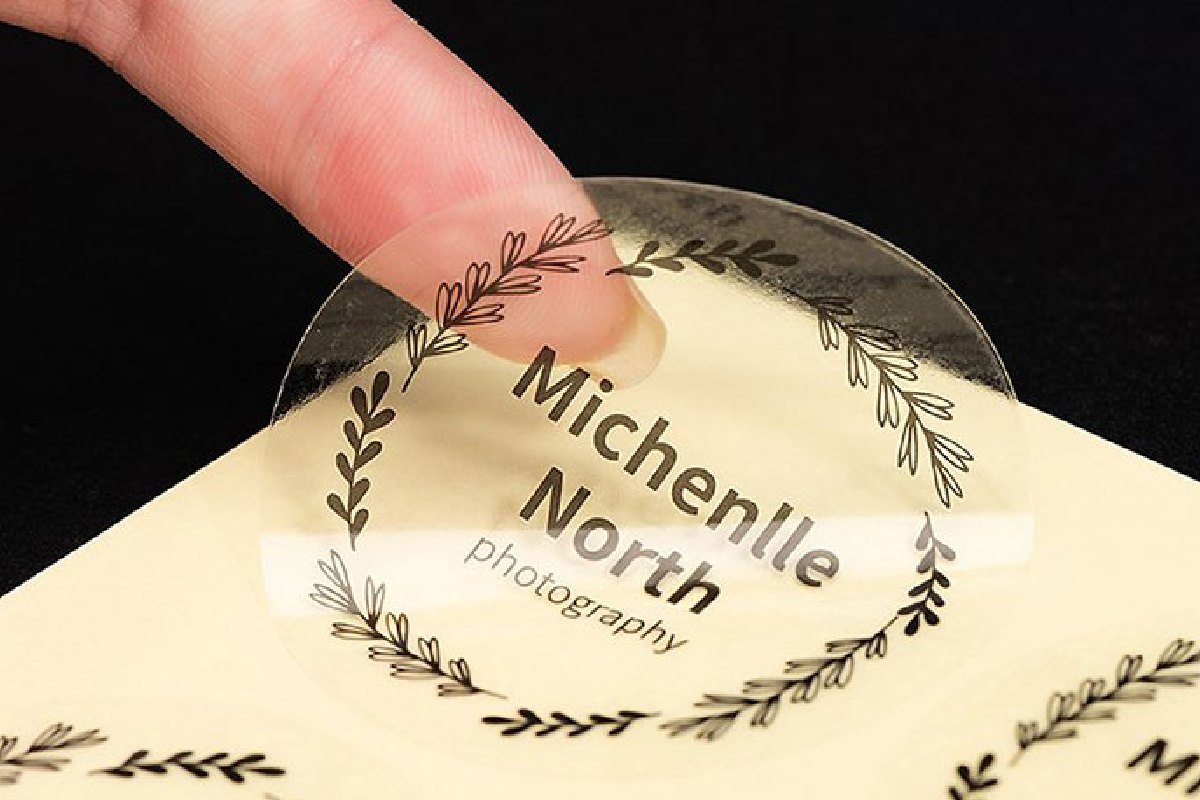 برچسب شیشه ای شفاف